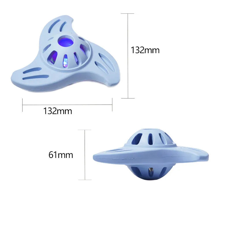 Blue or purple boomerang-shaped bite-resistant chew toy for medium and large dogs.
