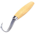 Stainless steel spoon carving knife with wood handle, 100mm length, sharp blade for hardwood carving