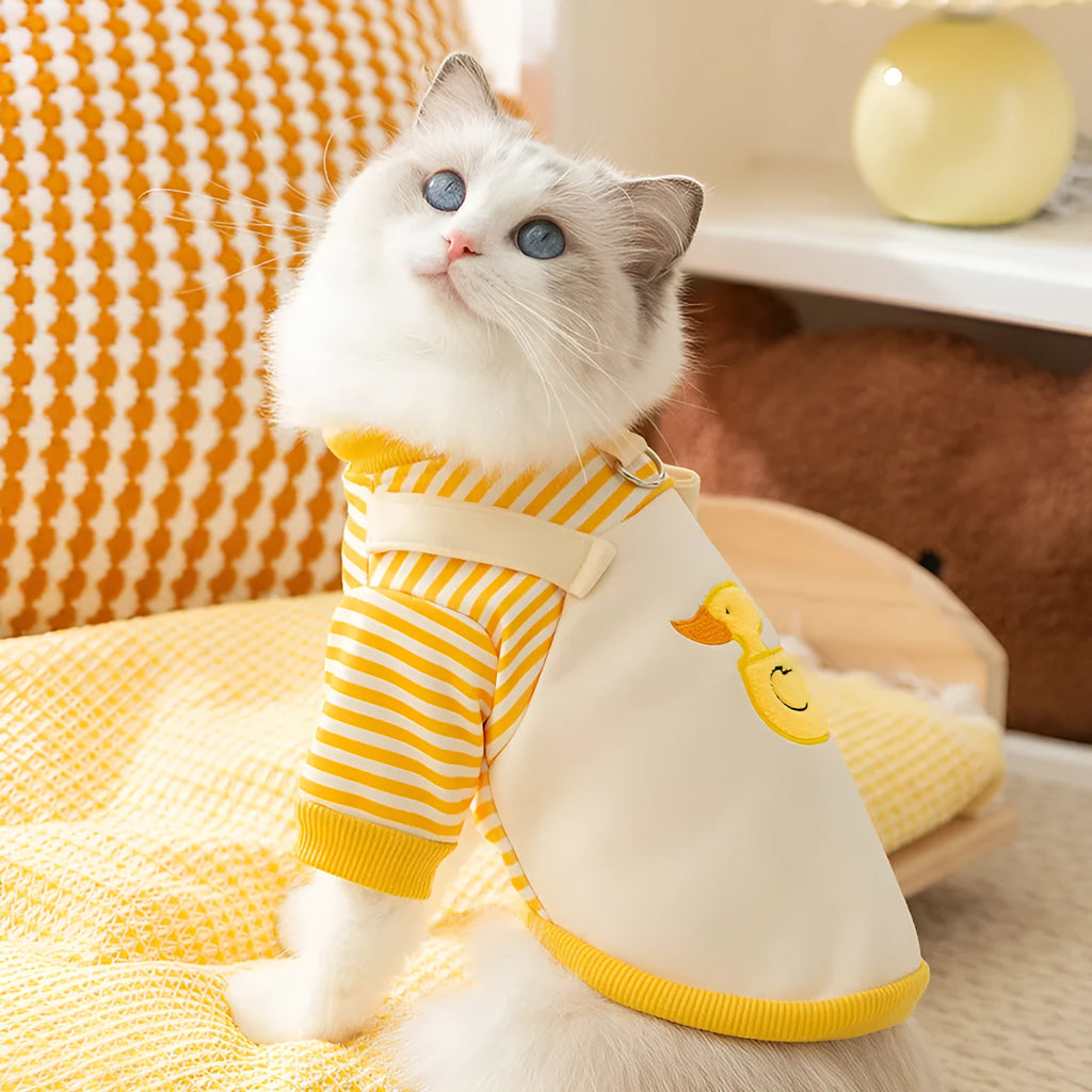 Fashion Autumn Thin Dog Pattern Sweater in yellow and white, available in sizes XS to XXL