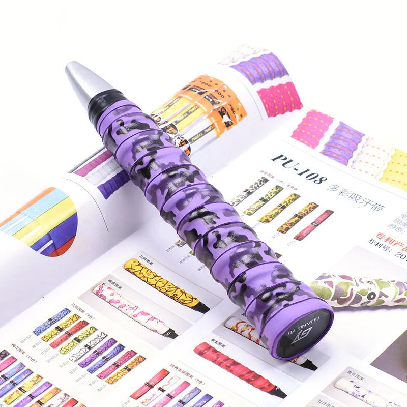 PU camouflage printing winding tape for badminton racket, table tennis bat, and fishing rod grip in assorted colours