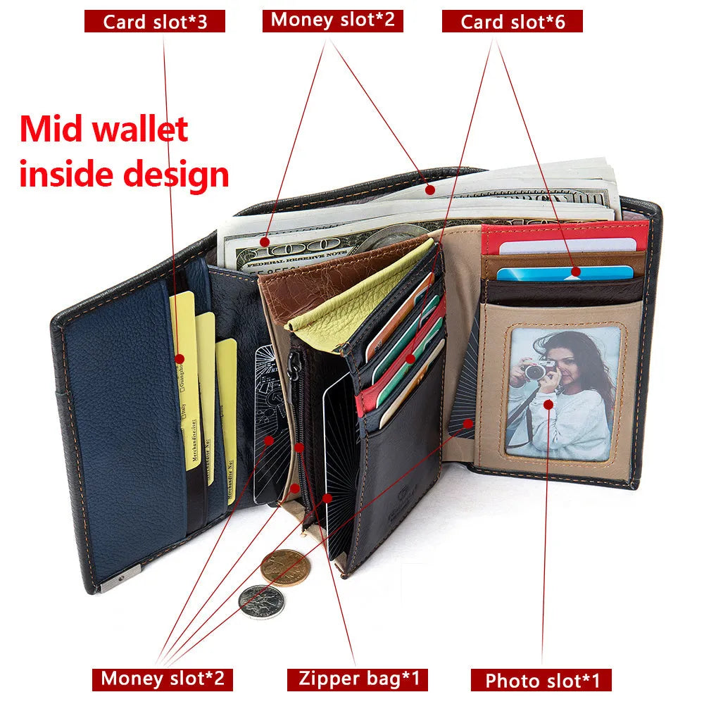 WESTAL retro vertical square soft woman wallet with colourful pattern