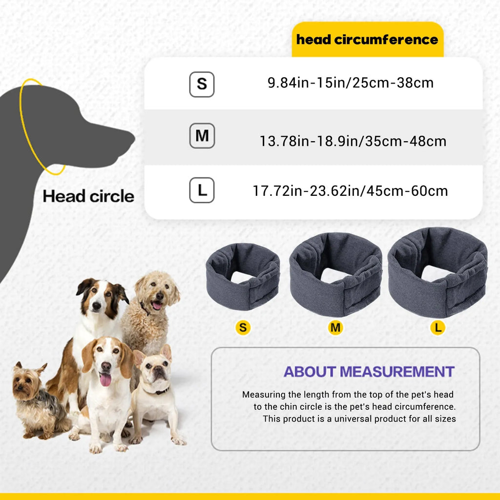 Dog calming hoodie head cover in polyester fabric for noise reduction and multi-purpose use