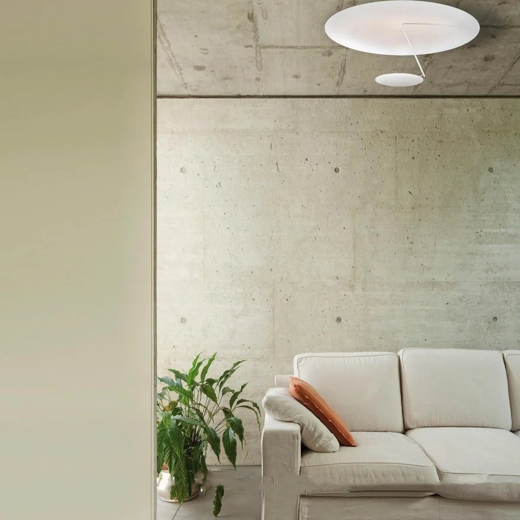 Creative iron art chandelier ceiling lamp with warm LED light in white gold colour.