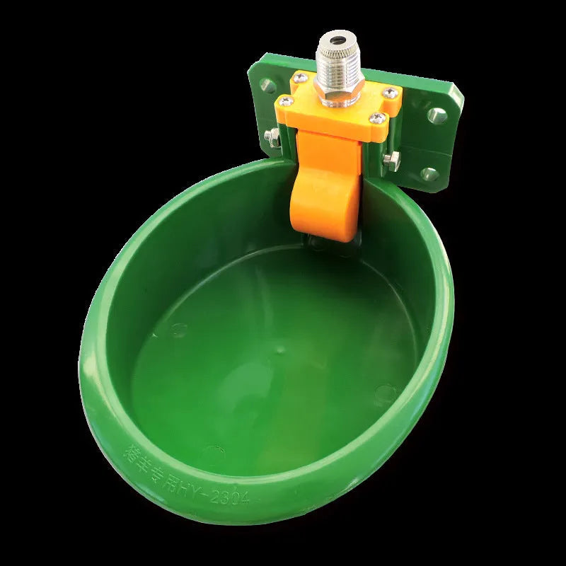 Green engineering plastic automatic drinking bowl for sheep and pigs with water nozzle
