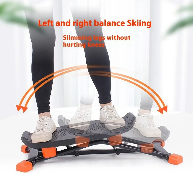 Black JS101A mini fitness skiing machine for home cardio and weight loss workouts.