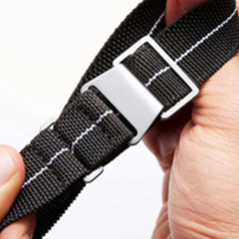 Elastic nylon parachute watchband in green with silver buckle, 20mm width