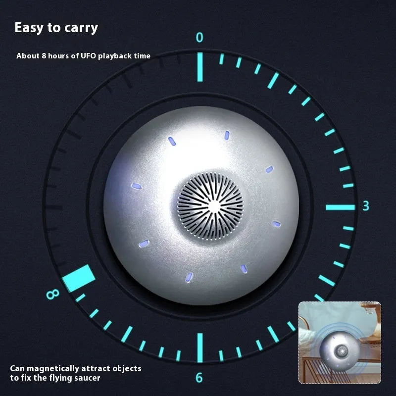 Automatic lifting magnetic levitation Bluetooth speaker with ABS housing showing floating speaker unit above base