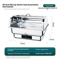 Stainless steel electric buffet stove with a transparent flip-up lid and LCD control screen