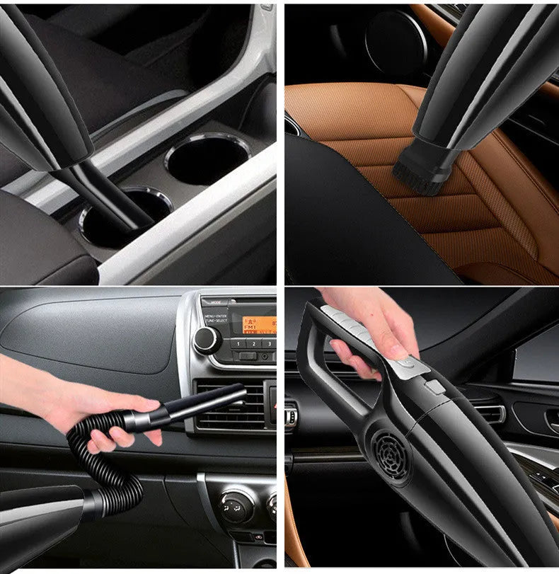 Black and orange Hypa eighth generation high power 120W car vacuum cleaner with 12V plug.