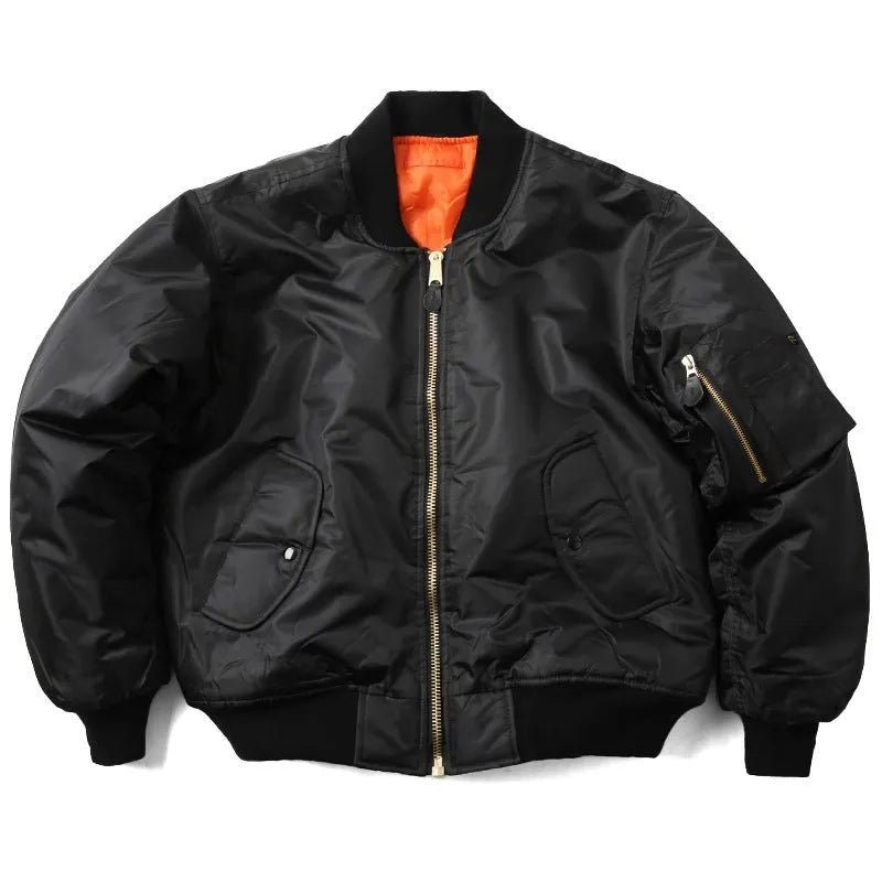 Men's loose fit pilot jacket in Army Green with cotton padding and double-sided wear-resistant nylon construction