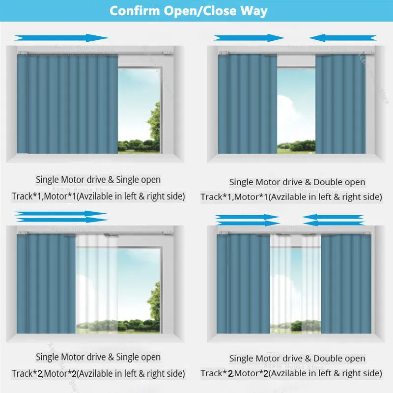 Smart curtain electric lithium battery rechargeable motor with aluminium track, remote control, and WiFi connectivity