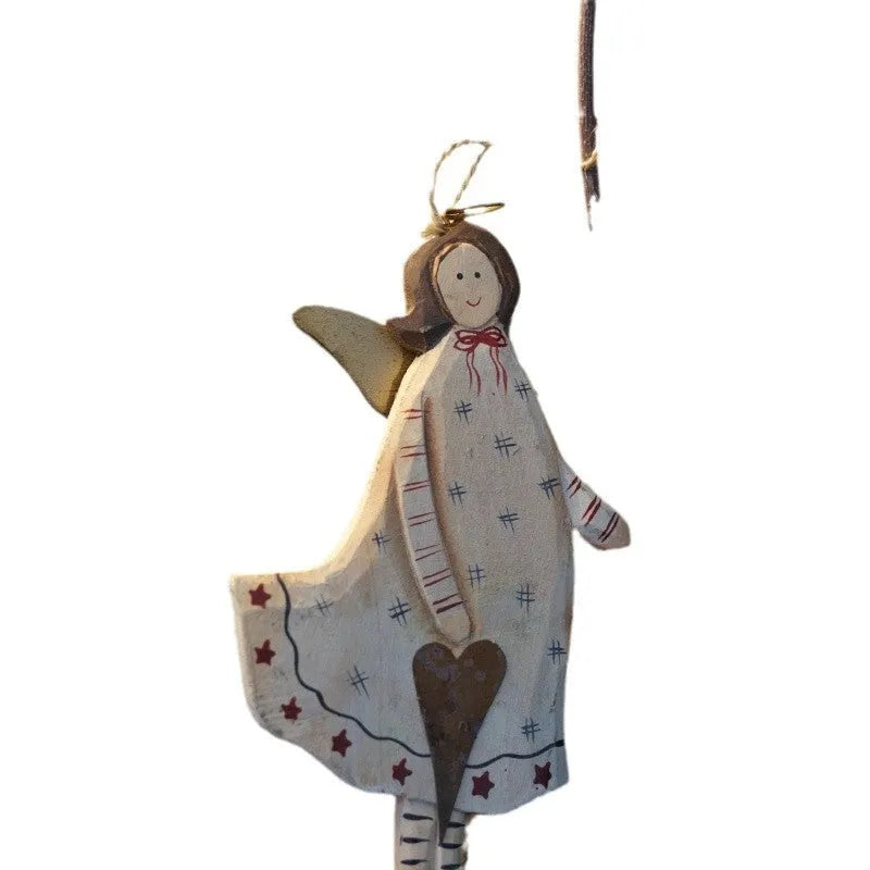 Hand-painted wooden door plate pendant with American country style carving