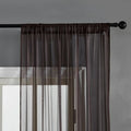 Modern simple black cotton linen window screen curtain 150x250cm with light transmission and washable fabric