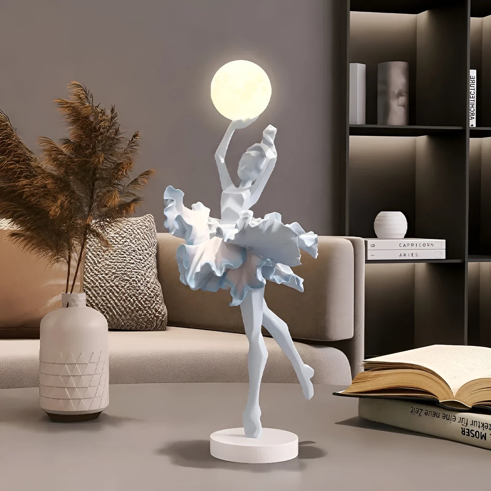 Art Girl Atmosphere small USB night lamp in black gold, white, pink, or light blue.