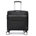 Black 18-inch Oxford cloth business travel suitcase with retractable handle and universal wheels.