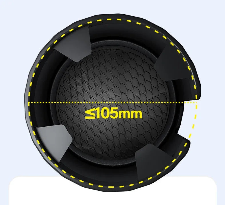 Matte black adjustable car cup holder expander for oversized drink containers