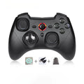 PC dual mode wireless game controller with 360° rocker and ABS construction in black