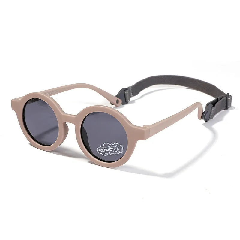 Children's silicone sunglasses for 0-3 years with round frame and UV400 polarised lenses