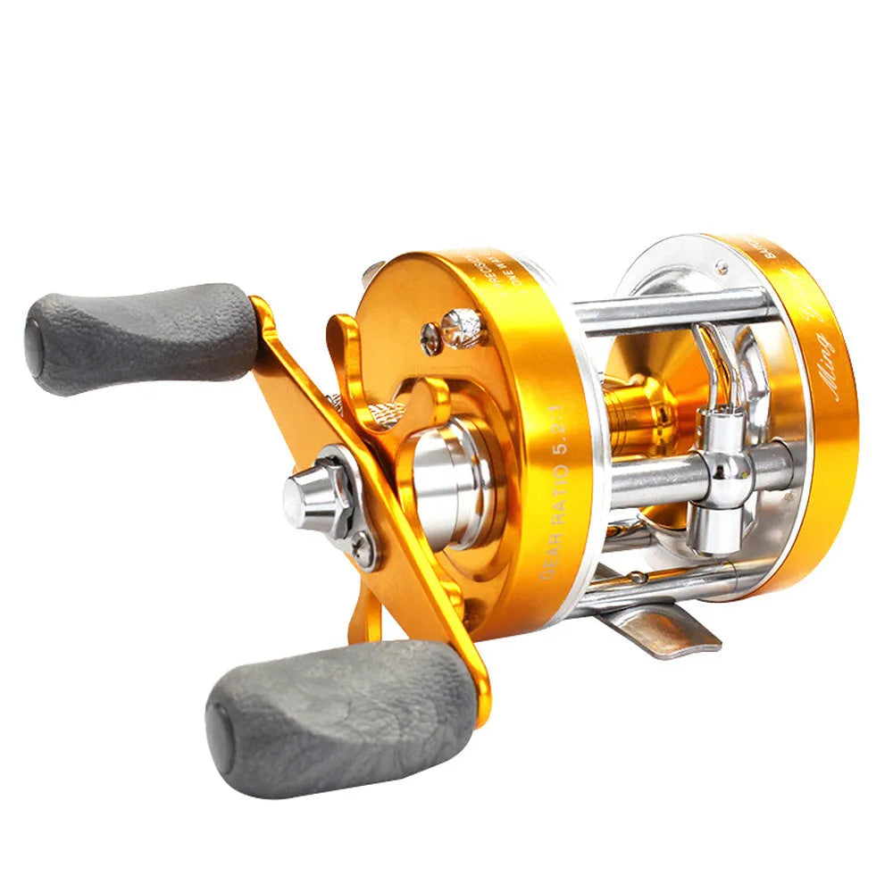 CL-60 metal double brake drum fishing reel in gun colour right hand model on a boat rod
