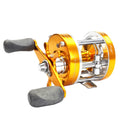 CL-60 metal double brake drum fishing reel in gun colour right hand model on a boat rod