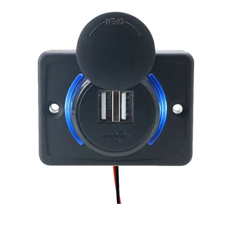 Black 12V 24V USB charger A74 3.1A for car and RV modification