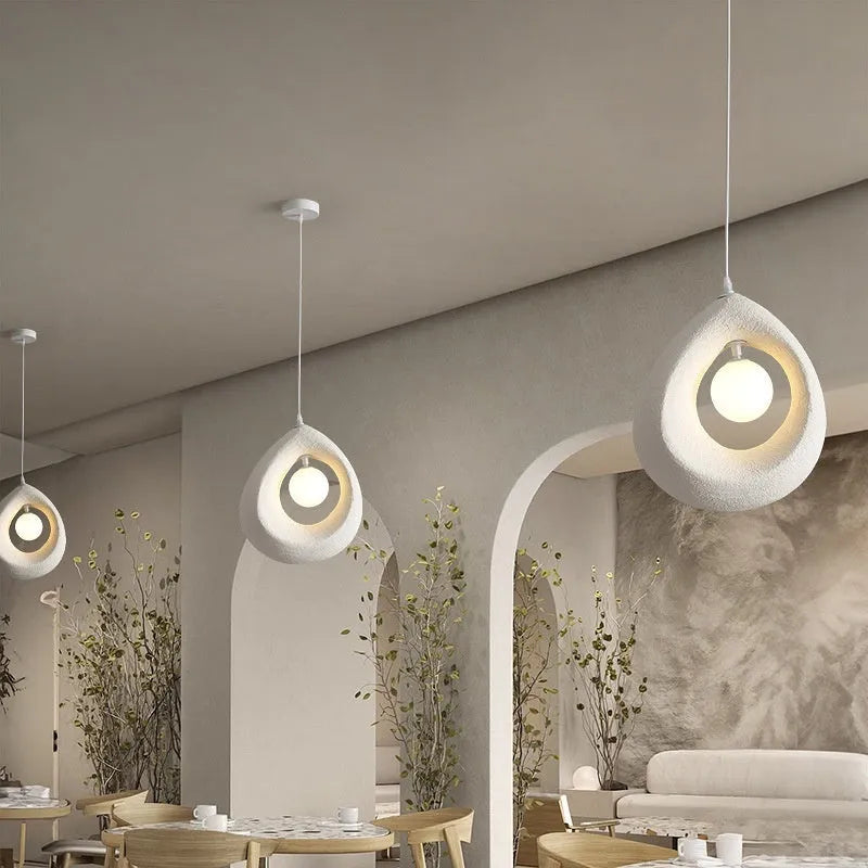 Sili Style retro modern pendant chandelier with milky white rectangular shade