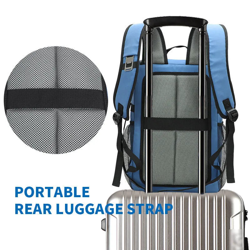 Breathable insulated backpack with bottle opener and 20L capacity in black