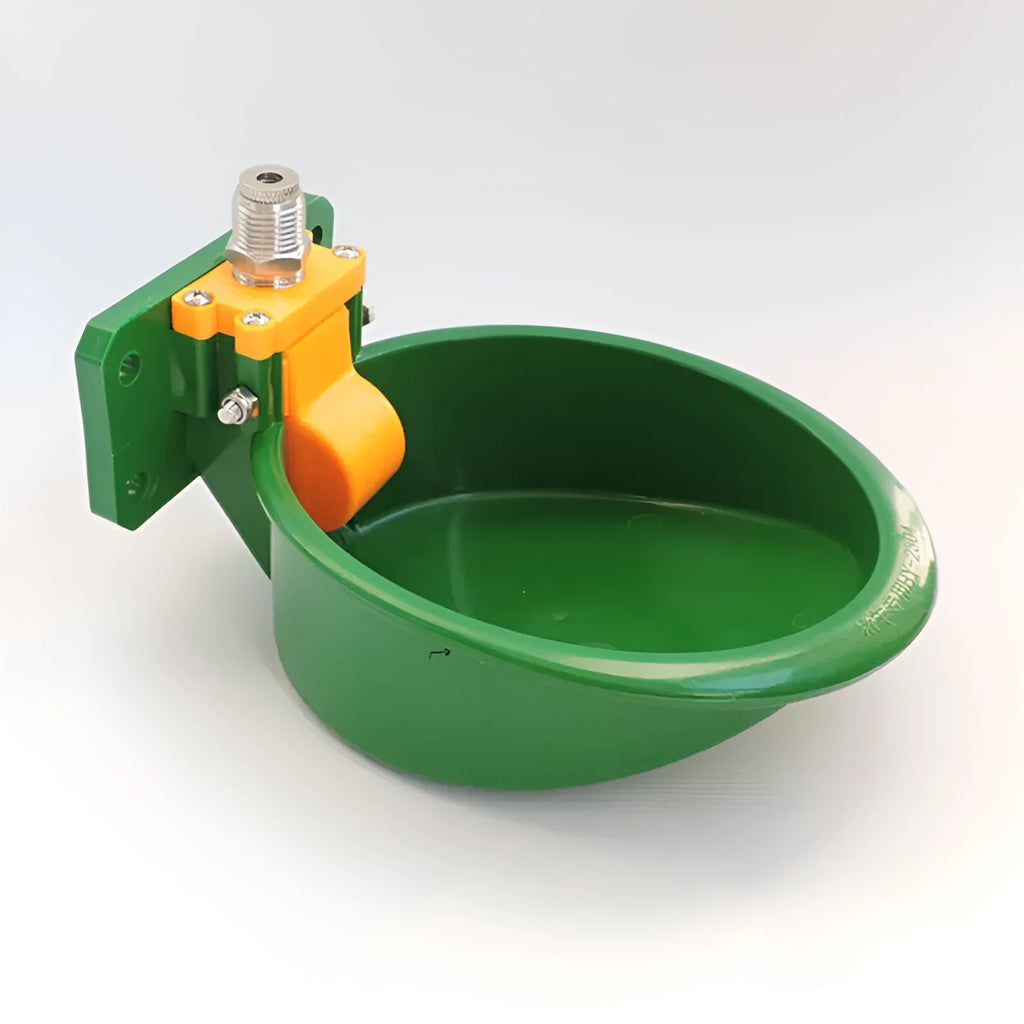 Green engineering plastic automatic drinking bowl for sheep and pigs with water nozzle