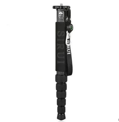 Black carbon fibre SLR camera monopod with six telescoping sections