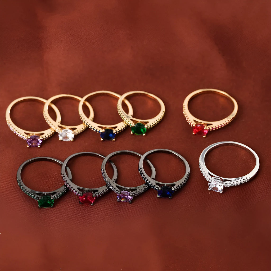 A hexagonal geometric ring made of copper with an electroplated finish, shown in a gold rose red colour.