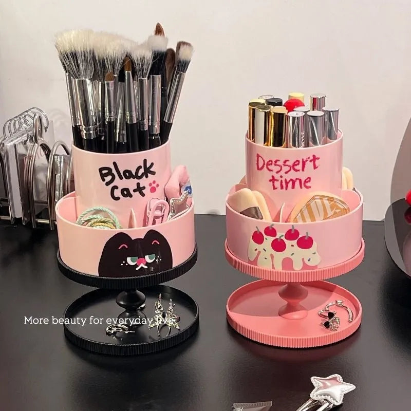 Rotating Japanese style cosmetic brush storage barrel in ABS plastic with 18 litre capacity