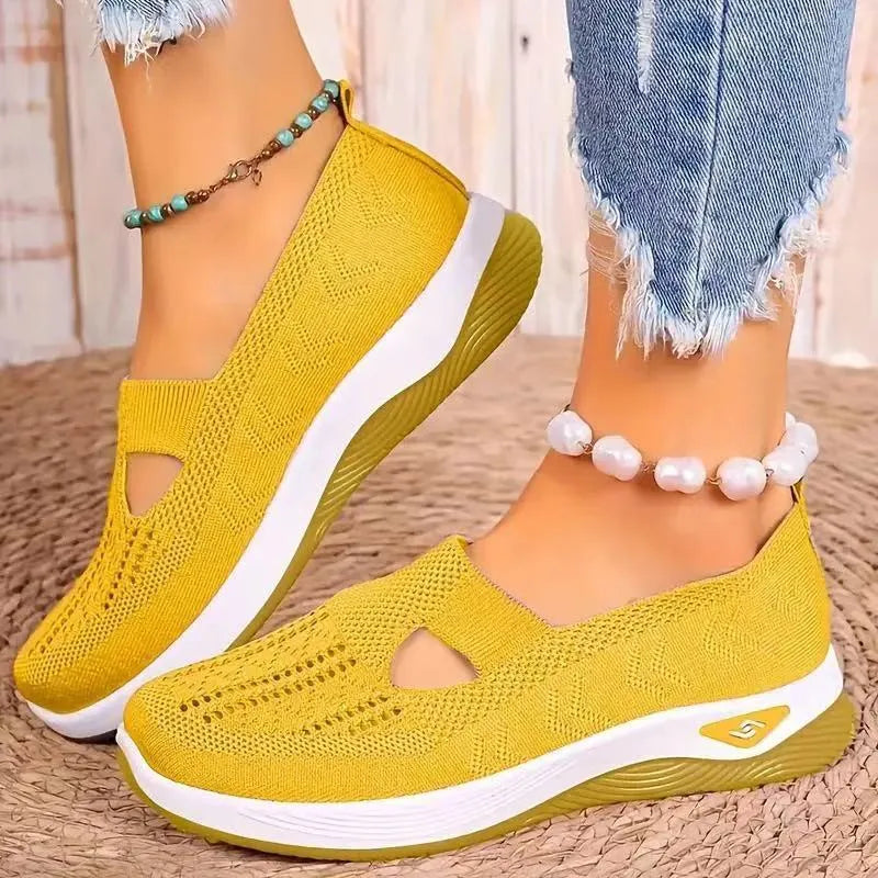 Women's casual mesh shoes with T-strap design in multiple colours