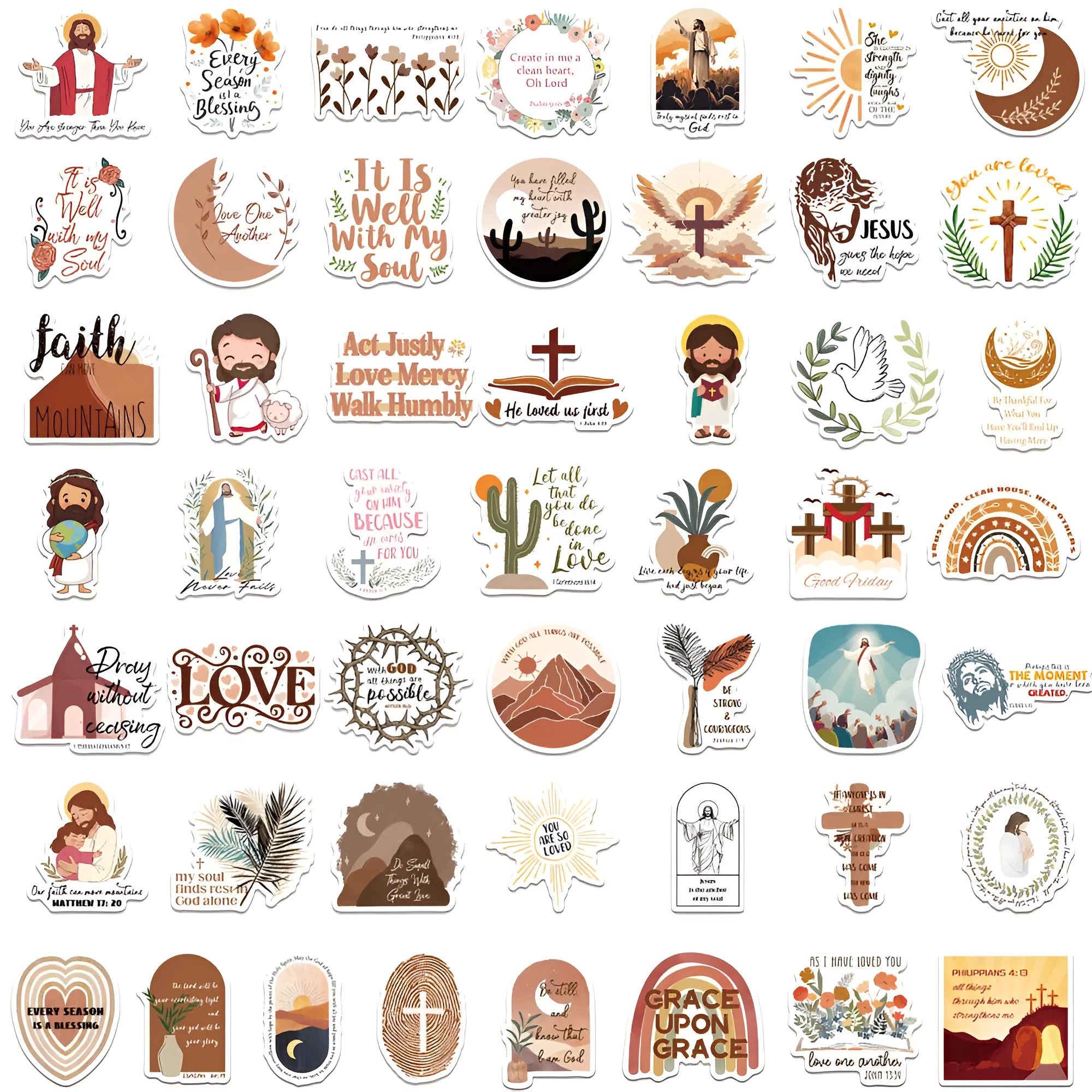 Set of 50 random pattern graffiti stickers for wall and surface decoration