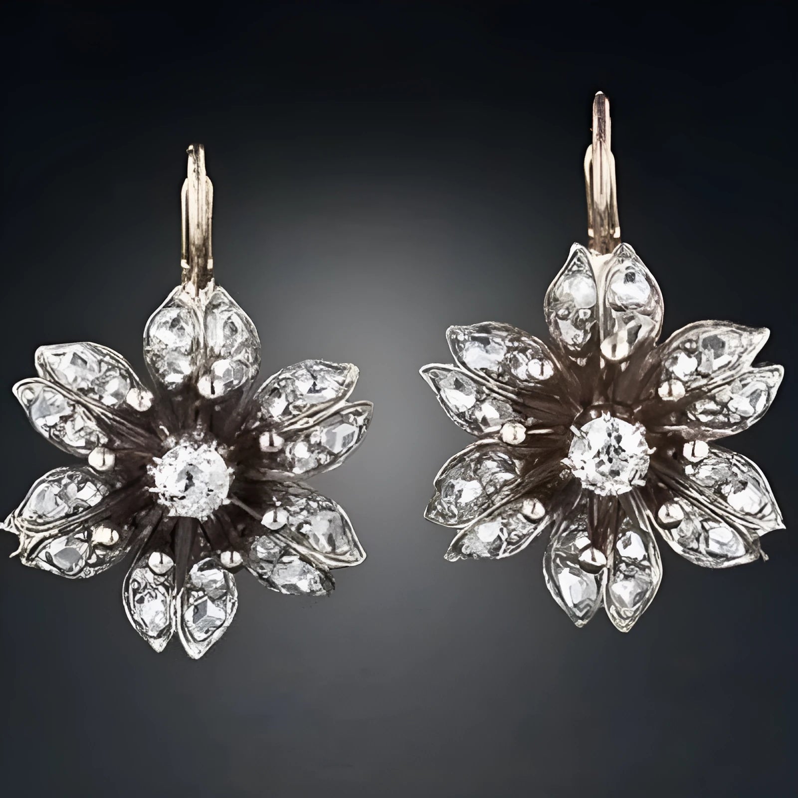Retro fashion creative silver electroplated alloy earrings for women