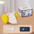 Electric little mouse cat toy in blue technology mouse, made from plastic, with remote control and charging cable