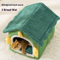 Cat nest winter warm closed super big four seasons universal pet bed with thick soft cushion and blanket in large size