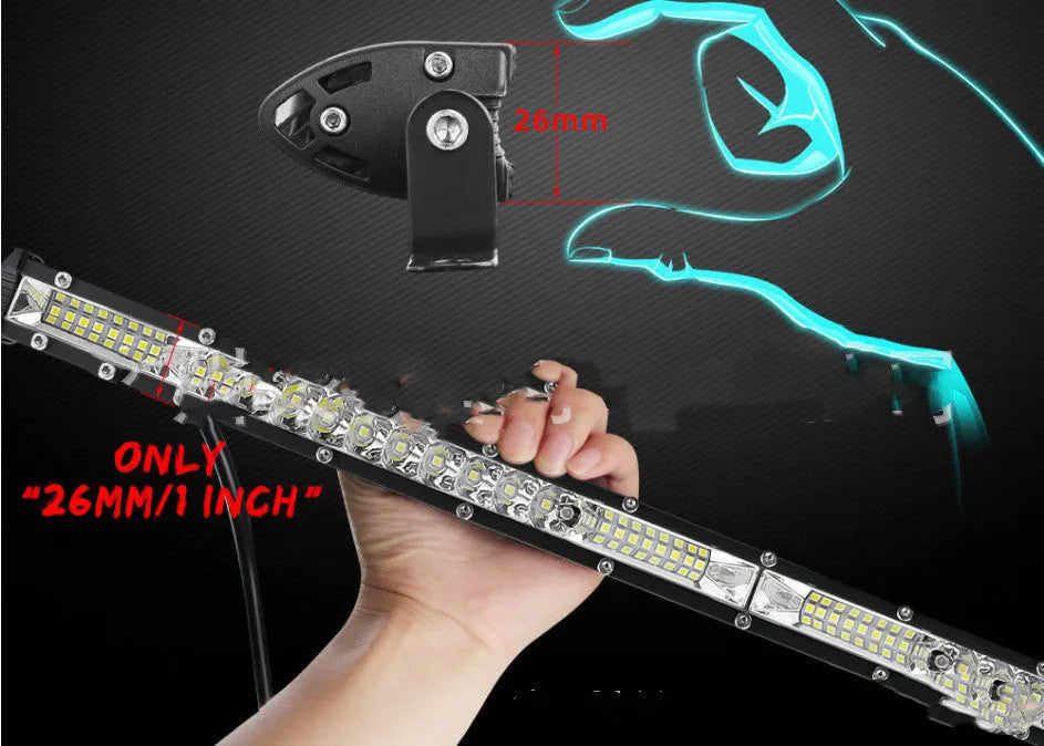 LED Ultra-thin Roof Front Bumper Single Row Long Strip Light 12 22 32 Inch White