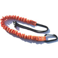Orange fishing rod safety rope with 90cm length shown next to fishing reel