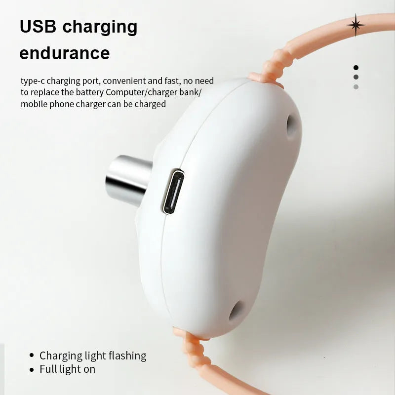 USB rechargeable interactive laser cat teasing collar for indoor self-entertainment in green and pink colours