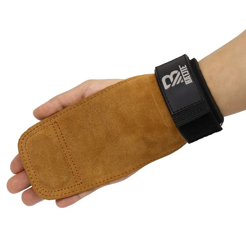 Brown fitness wrist protectors for pull-up bar and horizontal push training