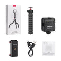 Grey adjustable tripod from a multifunctional VLOG and live streaming photography suite