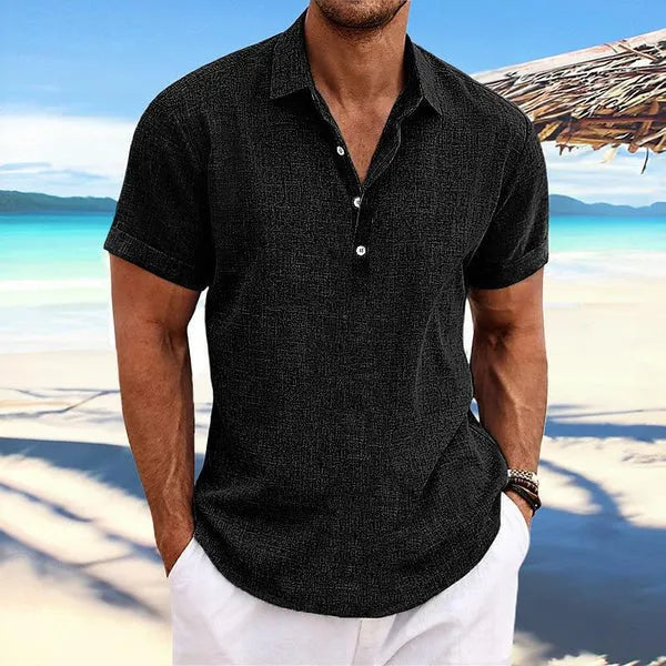 Men's cotton blend lapels cardigan in light gray, loose fit, long sleeves, front view