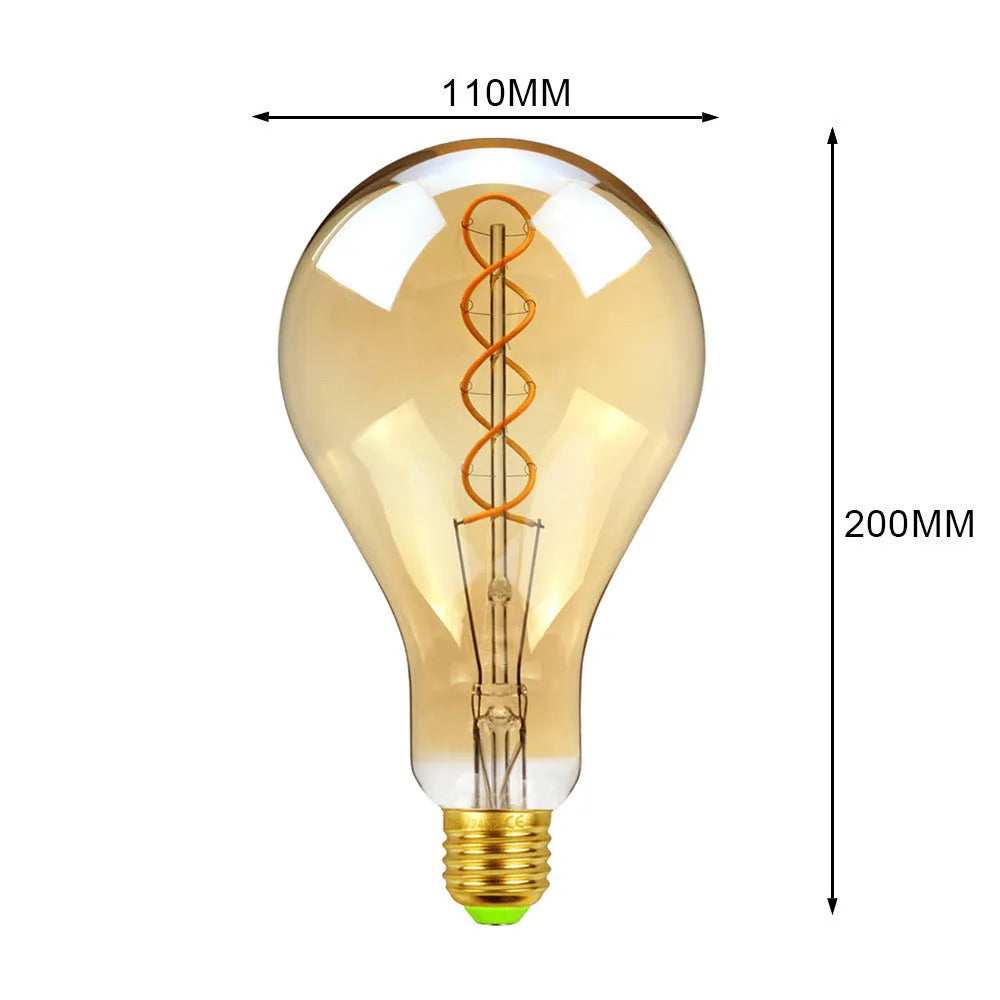 Double helix LED soft light strip with A110 spiral finish in gold or grey, dimensions 110mm by 200mm.