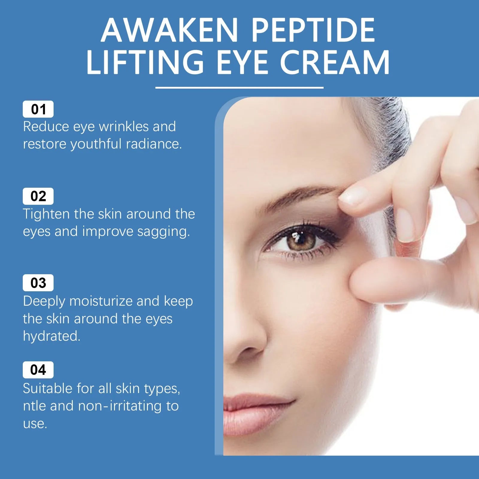 Viareline Collagen Firming Eye Cream in white jar with gold lid, 15g, for smoothing and moisturising under-eyes