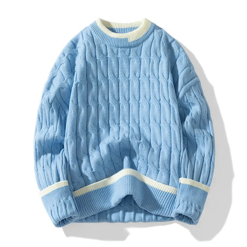 Men's two piece loose pullover sweater set in modal acrylic blend for autumn winter