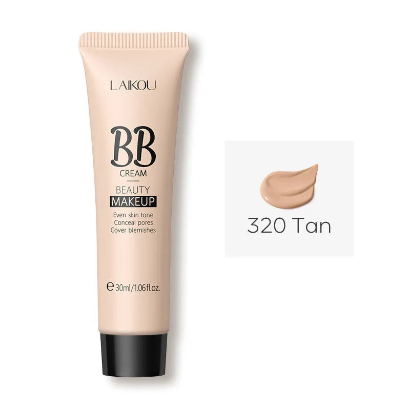 30ml tube of BB cream makeup in nine shades from ivory white to brown