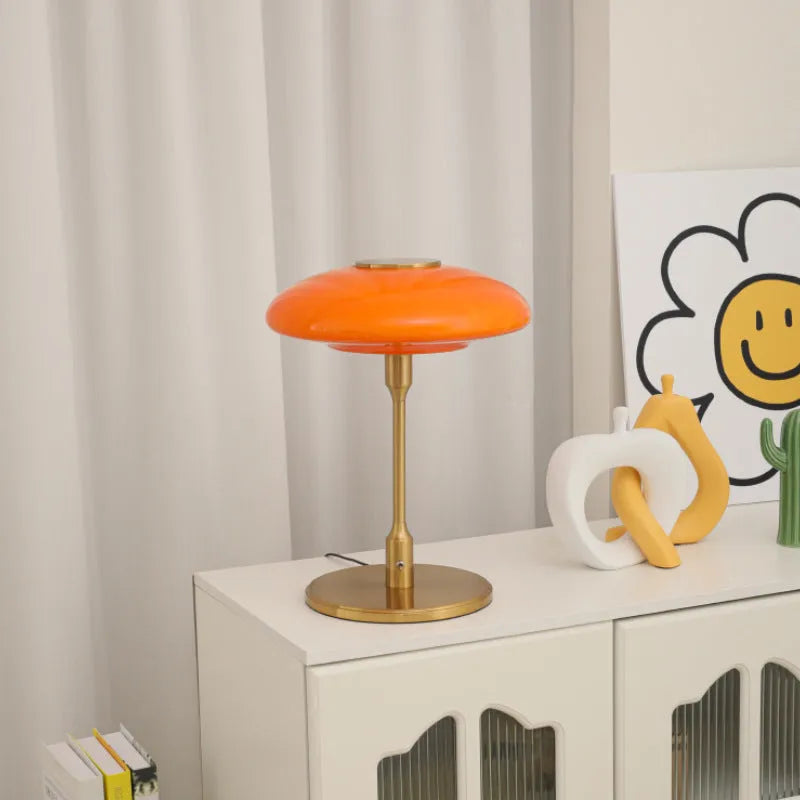 Vintage nickel-plated bedside lamp with Korean styling in golden white colour option
