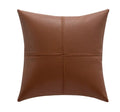 Solid colour soft cowhide leather pillow cover in Nordic style on a grey sofa