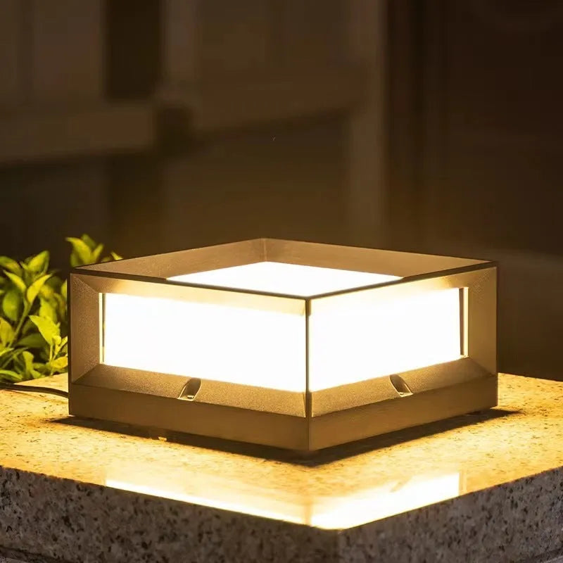 Outdoor LED solar column light in aluminium for door and wall mounting