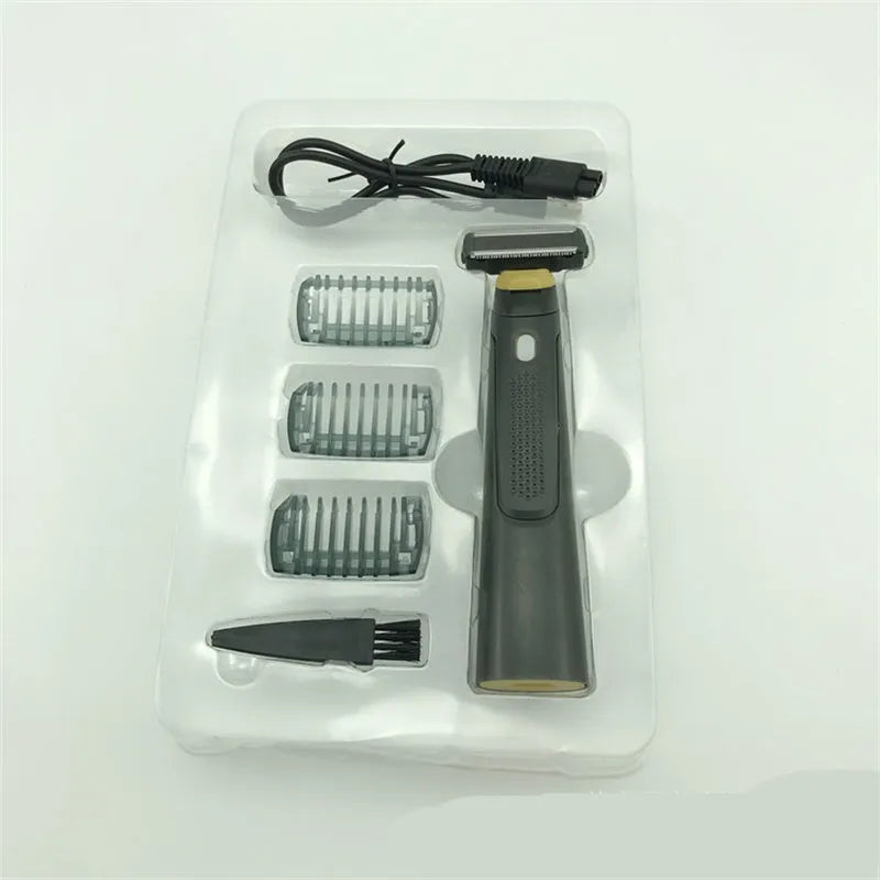 Wireless rechargeable precision shaver with LED light and ergonomic handle